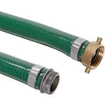 1510 Green PVC Suction/Discharge Hose Assembly, 2-1/2" MPT x NPSM Female Swivel Connection, 29.8" Hg Vacuum Rating 65 PSI Maximum Pressure, 20 Length, 2-1/2" ID