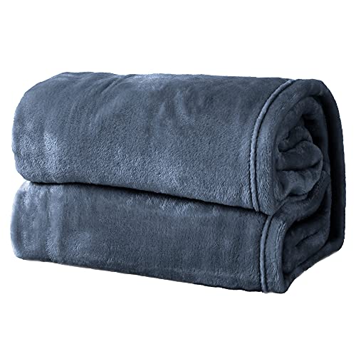 Great Bay Home Luxury Velvet Ultra Plush Solid All-Seasons Soft Fleece Bed Blanket. Lightweight, Cozy And Warm. Avianna Collection (King, Dark Denim) #TOP4