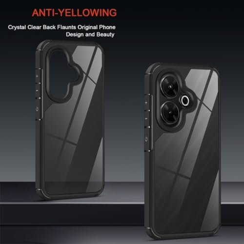 Image of SHINESTAR Ultra Slim Clear Back Cover for Redmi 13 5G, Transparent Hybrid Hard Shell Plastic & Soft Silicone Rubber Bumper, Non-Yellow Acrylic Protective Cover for Redmi 13 5G - Black