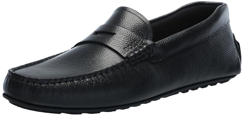 Image of BOSS Men's Noel Grainy Leather Moccasins