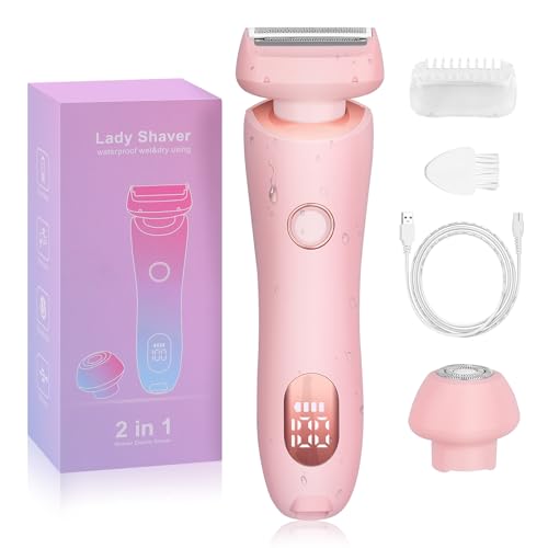 Rasoir électrique 2 en 1 femme pour visage et corps rechargeable USB rose