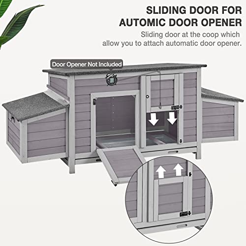 MEDEHOO Chicken Coop Large Expandable Chicken House for Outdoor with Two Nesting Box, Leakproof Pull-on Tray and UV-Resistant Roof Panel