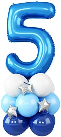 Roes Gold Number 1 Balloons, 40 Inch birthday Helium Foil Number Balloons Self Inflating with Star Mylar Latex Balloons for Boys or Girls 1st Birthday Party Balloons Anniversary Decorations