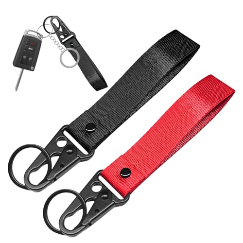 MUQIDA 2 PCS Motorcycle Keychain, Fabric Car Key Wrist Lanyard