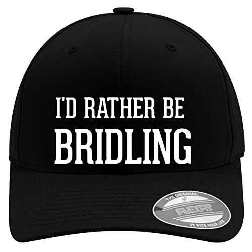 I'd Rather Be BRIDLING - Embroidered Adjustable Fit Baseball Hat | Unisex Cap for Men and Women | Modern Cap with Adjustable Fit Band and Pre-Curved Bill | Black | Large/X-Large