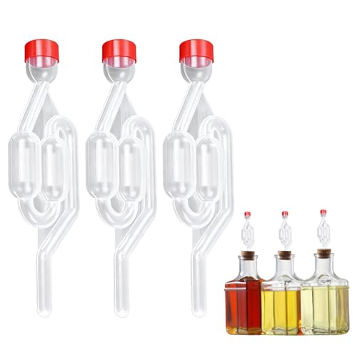 Ceoxthao 3 Piezas Airlock Para Fermentación Con Tapón De Silicona, Tubo De Fermentación Airlock Esclusas, Válvula De Bloqueo De Aire Transparente Para Elaboración De Cerveza, Para Elaborar Cerveza