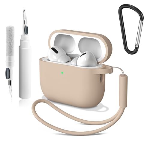 Image of Meliya for AirPods Pro 3 Case 2025 with Cleaner Kit, Soft Silicone Protective Case for Apple AirPods Pro 3rd Generation with Keychain & Lanyard for Women Men (Milk Tea, Airpods Pro 3 2025)