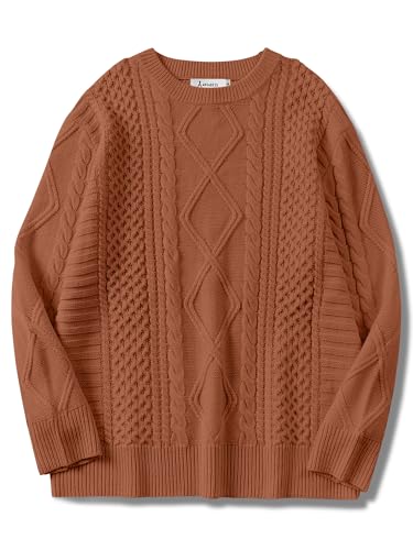 ANRABESS Sweaters for Women Oversized Cable Knit Fall Long Sleeve