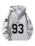Verdusa Men's Zip Up Hoodie Jersey Shirt Long Sleeve Hooded Sweatshirt Grey Medium