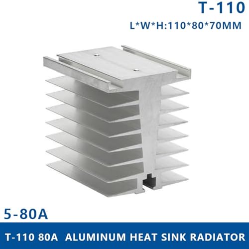 Disipador de aluminio T-110 con control de temperatura de 10-60 A para riel DIN 4