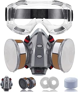 Respirator Mask,Safety Face Cover With 4 Replaceable Filter Cotton,For Painting, Welding, Agricultural Operations, Polishing, Chemical Laboratory, Petroleum, Mining