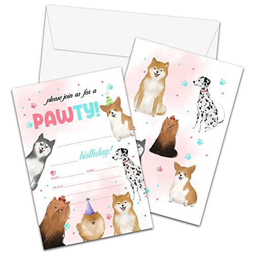 ZIIUFRN Pet Dogs Birthday Party Invitation