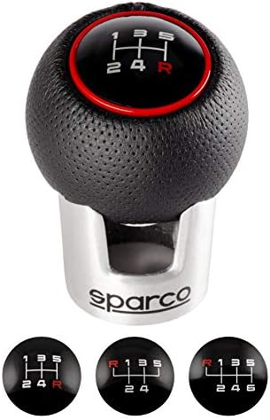 SPARCO SPC0105BK Gear Shift Knob Lazio Universal, Black/Red, 5/6 speed, 190.0 mm*80.0 mm*115.0 mm