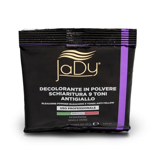 JaDy | Blondierpulver, Blau, 35g | Mit Bio-Weizenkeimöl, Anti-Gelbstich-Formel, nicht flüchtig | Bis zu 9 Stufen Aufhellung für lebendiges, klares Blond