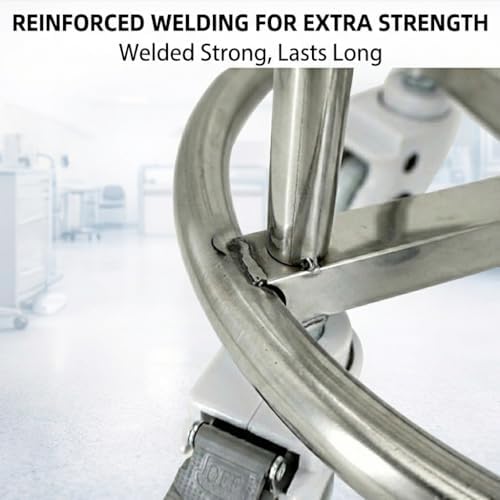 Stainless Steel Kick Bucket with Rolling Stand - Large 18 Quart Capacity, Removable Bason, Quiet Casters, Durable Frame - Ideal for Medical, Surgical, and Cleaning Use — 사진 7
