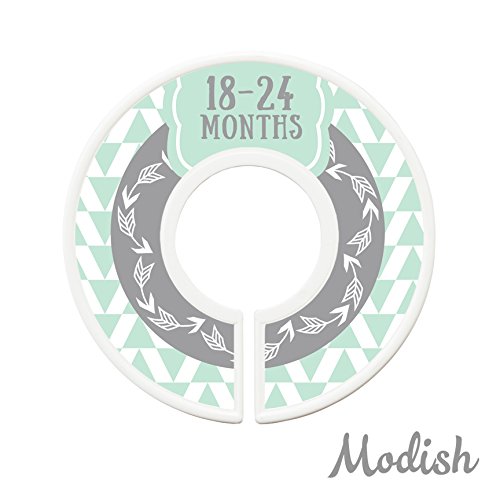 Modish Labels Baby Clothes Size Dividers, Baby Closet Organizers, Closet Organizer, Closet Dividers, Clothes Organizer, Gender Neutral, Boy, Girl, Woodland, Arrow, Tribal, Mint, Grey, Gray (Baby) #TOP7