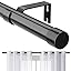 Bastone per Tenda, 76-157 cm Aste per Tende per Finestra con Manopole a Cappuccio con Staffe, Bastone per Tende Regolabile Set di Ferramenta in Acciaio Inossidabile Finestra della Camera/Bianco