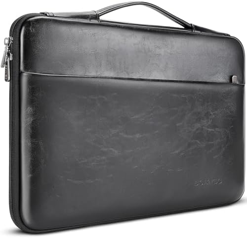 DOMISO Housse Imperméable Ordinateur Portable 15-15.6" - Sacoche Avec Sangle - Gris