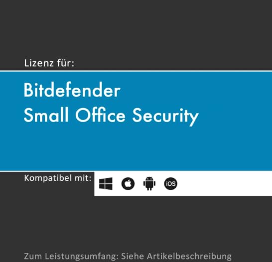 Lizenz für Bitdefender Small Office Security inkl. VPN | 2026 | 5 - 20 Geräte | 1-3 Jahr(e) | originale Vollversion | Win/Mac/Android/iOS | Lizenzcode per E-Mail (i. d. R. in 24 Std.)