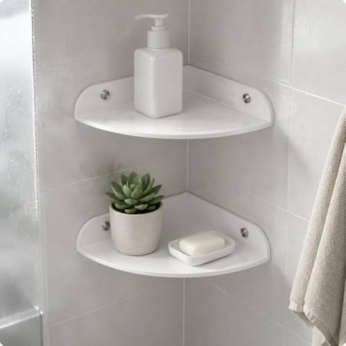 Estante acrílico para baño y hogar, repisa triangular de diseño moderno, arcoíris 7