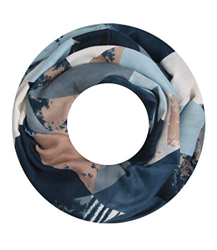 Majea Damen Loop Schal Schlauchschal Halstuch (880020) (blau 3)