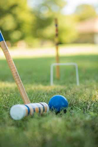 Triumph Sports Six Player Croquet Sets with 6 Wood Mallets, Balls, and Carrying Bags