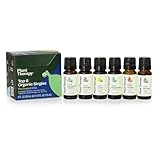 Plant Therapy Top 6 USDA Organic Essential Oil Set - Lavender, Peppermint, Eucalyptus, Lemon, Tea Tree 100% Pure, Natural Aromatherapy, for Diffusion & Topical Use, Therapeutic Grade 10 mL (1/3 oz)