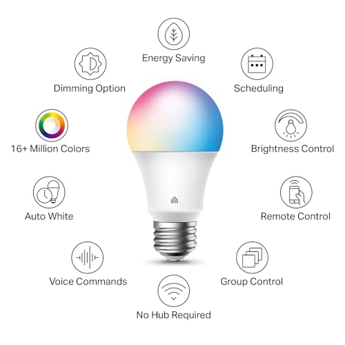 New Kasa Smart Bulb, Full Color Changing Dimmable Smart WiFi Light Bulb Compatible with Alexa and Google Home, A19, 9W 800 Lumens,2.4Ghz only, No Hub Required, 1-Pack (KL125), Multicolor by Kasa Smart - Image 2