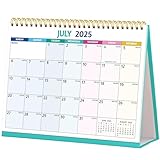 Desk Calendar 2025-2026 - Standing Flip Desktop Calendar 2025-2026, 18 Months Jul 2025 - Dec 2026, 10' x 8', Large with Notes, To-Do, Yearly Overview, Thick Paper, Great for Easy Planning - Multicolor