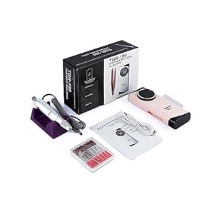 Electric Nail Drill, 30000RPM Rechargeable Nail Drill Manicure Machine,Professional Nail Gel Polishing Remover Cordless Drill Set Nail Art Low Voice Easy to Use, for Acrylic and Removing Gel Polish