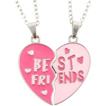 Friendship BFF Necklace for 2, Magnetic Heart Matching Best Friend Necklaces Choker for Bestie