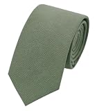 Luckyvestir Ties for Men, Cotton Linen Mens Ties Skinny Tie Solid Color Necktie for Wedding Groom Groomsmen (sage green)