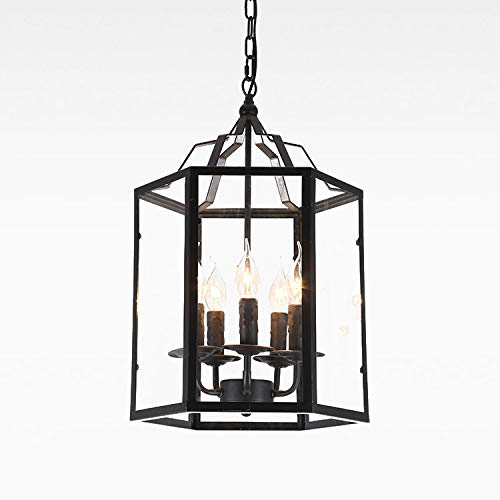 Lustre rétro nordique E14 en verre noir pour cuisine et bar