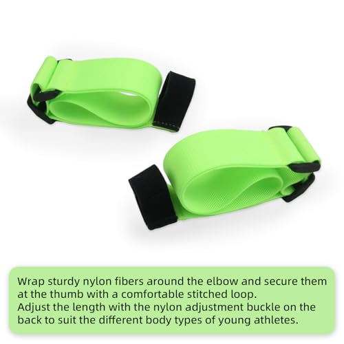 Arm Swing Trainer for Youth, Adjustable Nylon Running Arms position for 90 Degrees – Essential Running Form, Speed, Endurance - Track and Field Equipment for Track, Sprint, Agility Drills (Green)