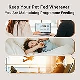 IMIPAW Futterautomat Katze 2 Näpfe - Katzenfutter Automat mit einem Knopf, Zeitgesteuerte Futterautomat 16 Tassen, 4L Katzenfutterspender, 1-6 Mahlzeiten Portionskontrolle