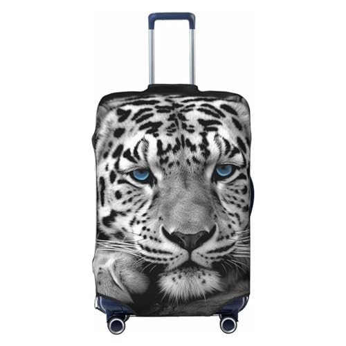 Travel Luggage Cover for Suitcase Tsa Approved, Washable Elastic Suitcase Protector, Black and white tiger Suitcase Cover Anti-scratch Baggage Cover Fits 22-24 Inch Luggage Sleeve Small