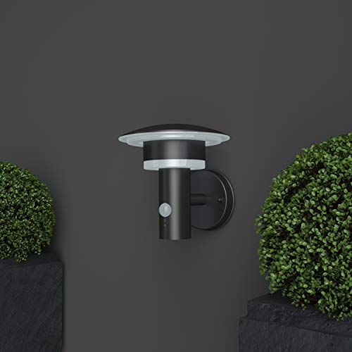 Nbhanyuan Lighting Led Outdoor Wall Light Fixtures With Motion Sensor Exterior Wall Sconce Stainless Steel Black Finish Weatherproof 3000K Warm Light Front Door Porch Light 110V 1000Lm (A+) #TOP3