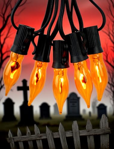 Adirxon Rustic Elegance, 50Ft Outdoor Flickering Flame Edison String Lights with 25 Bulbs, Dimmable & Weatherproof for Outdoor Wedding, Barn Party, Cafe, and Event Ambiance Lighting