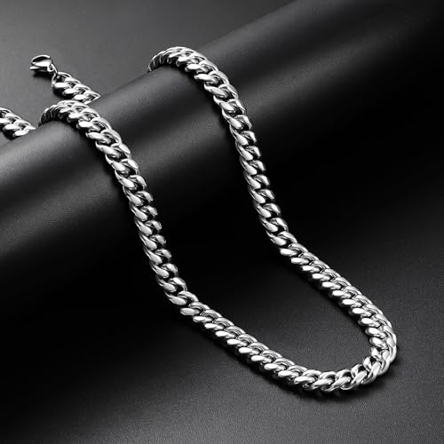 Monily Cuban Link Chain for Men Stainless Steel Mens Chain Necklaces 6 mm 16 Inches