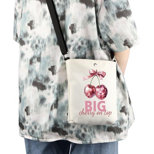WCGXKO Little Cherry on Top Crossbody Bag Big Little Sorority Gift Big Little Reveal Day Gift3
