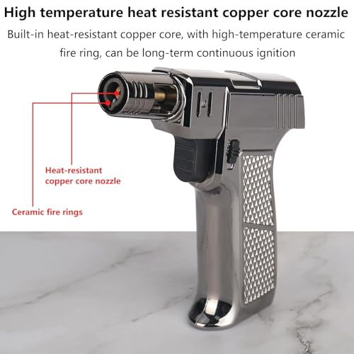 Briquet butane rechargeable noir compact de type tempête jet extérieur
