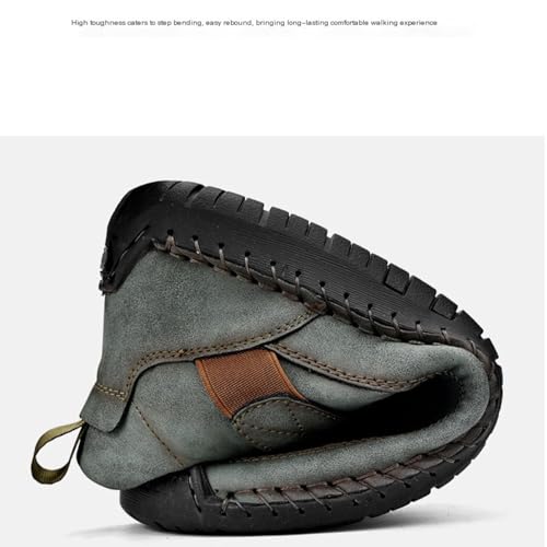 Beelovy Men EaseStep Orthopedic Adjustable Leather Sneakers – Soft Comfort Slip‑On Loafers with Arch Support for Wide Feet4