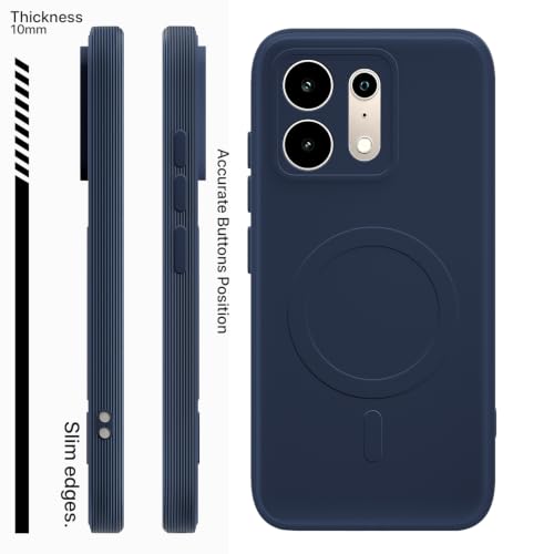 Image of Outlouders Back Cover for Realme P4s 5G | Soft Matte Silicone | Slim Fit | Magnetic-Safe Logo Design (Magnetic-Safe Not Compatible) | Shockproof | Camera Protection Bumper Case (Blue)