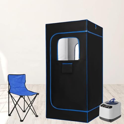 Box Sauna, Sauna Portatile For La Casa, Tenda Sauna A Vapore Con Vapore Da 2,6 Litri, Telecomando, Sedia Pieghevole, Uomini E Donne