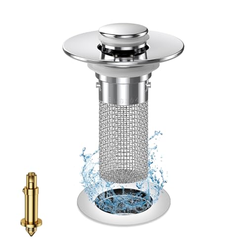 Tapón para lavabo con filtro para cabello de latón