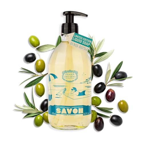 Image of Panier des Sens Olive Oil Liquid Hand Soap, 16.9 fl oz | Premium French Liquid Hand Soap | Savon de Marseille Soap | 97% Natural Ingredients | Gentle Daily Cleansing