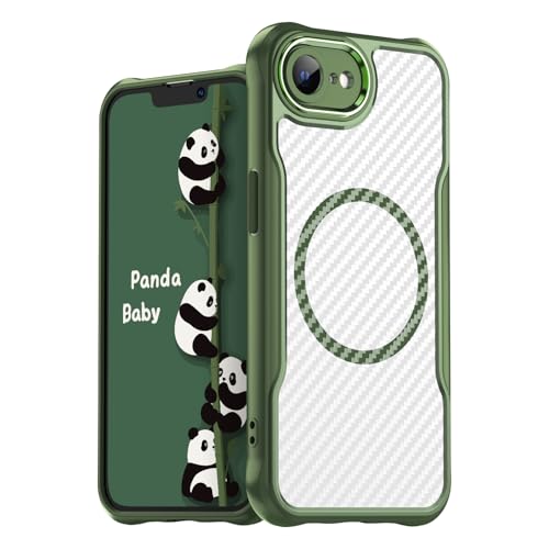 Panda Baby iPhone SE4ケース MagSafe対応 半透明 いPhone SE第四世代カバー 薄型 耐衝撃バンパー マット質感 レンズ全面保護 (グリーン)のサムネイル