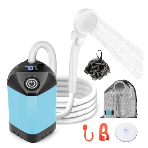 B013 Portable Shower Pump for Camping – 7800mAh Long-Lasting & Quiet Outdoor Shower with LED...