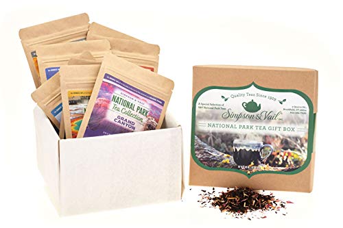 Simpson & Vail, caja surtida de muestras de regalo del parque nacional, té de hojas sueltas – 1 caja / 10 paquetes