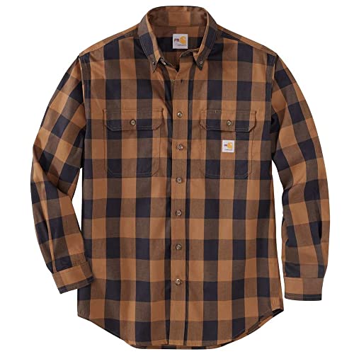 41VT5a7L ZL. SL500 Carhartt Flame Resistant Force Rugged Flex® Loose Fit Midweight Twill Plaid Shirt